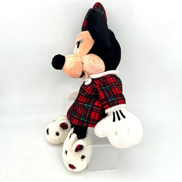 Disney Store Exclusive Holiday Morning Minnie Mouse Plush 16" Bunny Slippers Bow - Picture 8 of 12